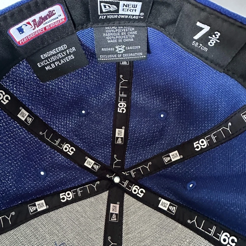 New Era 59FIFTY Fitted Hat - Royal Blue & Black NY Mets - Picture 3 of 4